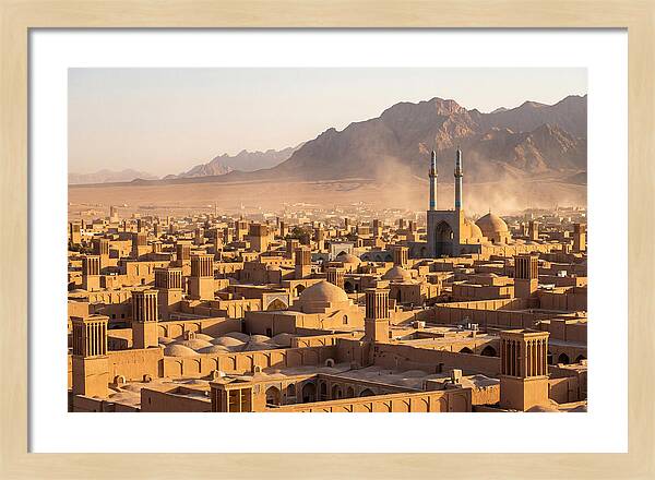 Yazd Skyline At Golden Hour