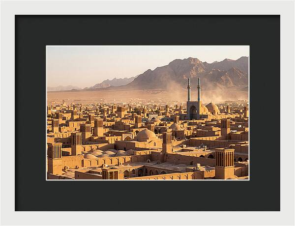 Yazd Skyline At Golden Hour