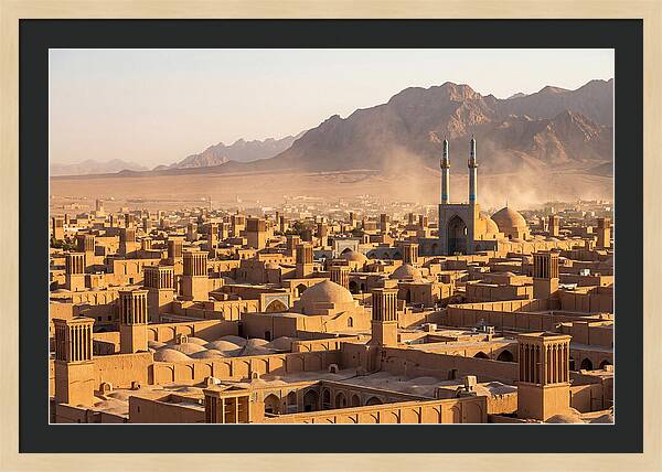 Yazd Skyline At Golden Hour