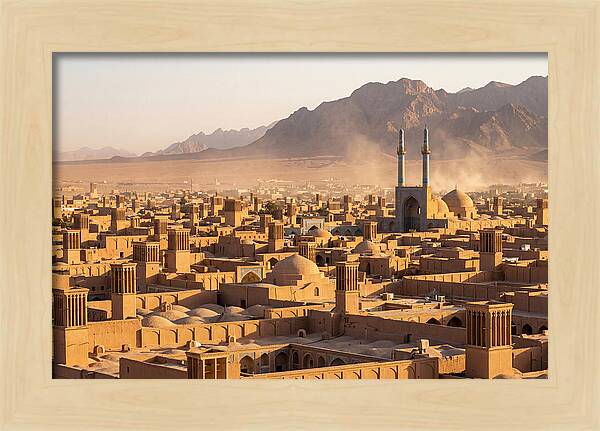 Yazd Skyline At Golden Hour