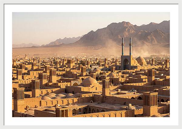 Yazd Skyline At Golden Hour