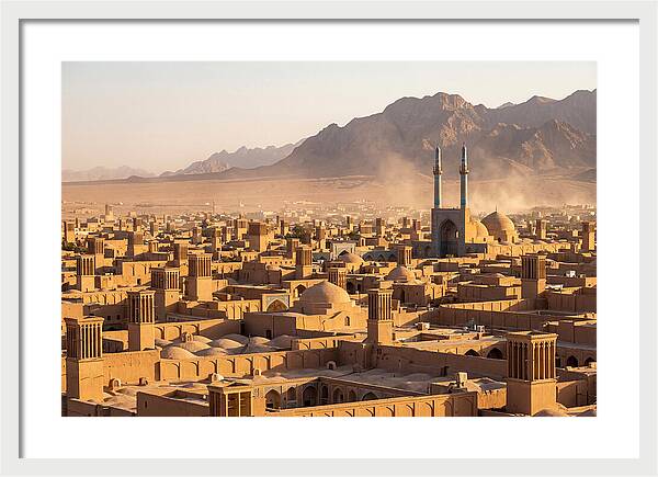 Yazd Skyline At Golden Hour
