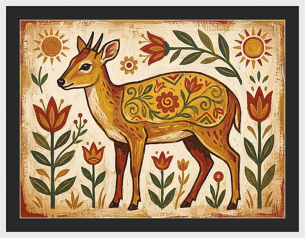 Yellow Backed Duiker Folk Art