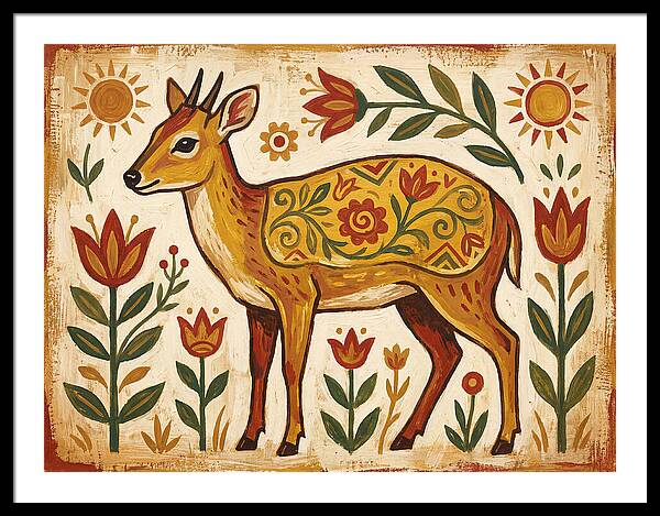 Yellow Backed Duiker Folk Art