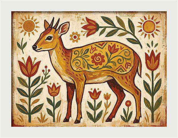 Yellow Backed Duiker Folk Art