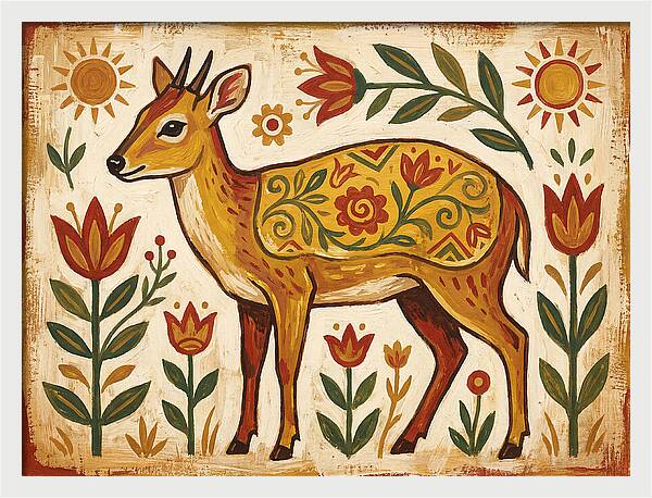 Yellow Backed Duiker Folk Art