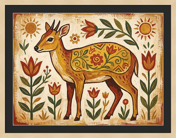 Yellow Backed Duiker Folk Art