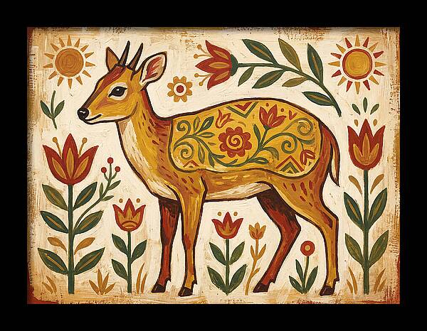Yellow Backed Duiker Folk Art
