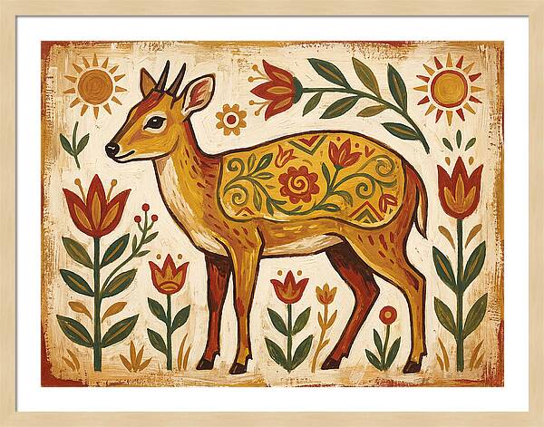Yellow Backed Duiker Folk Art
