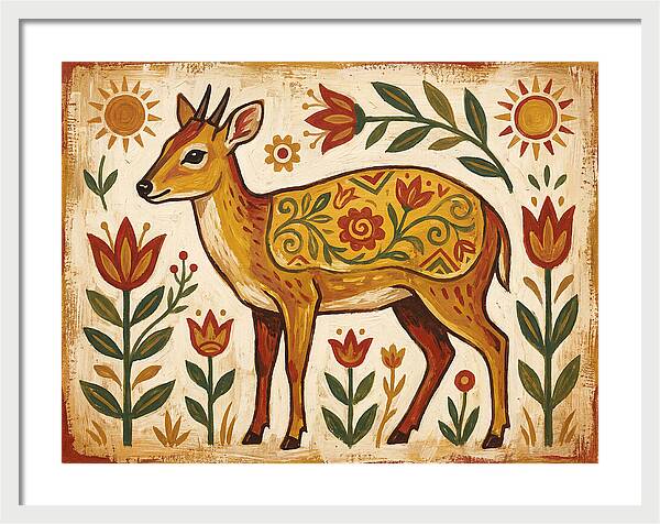 Yellow Backed Duiker Folk Art