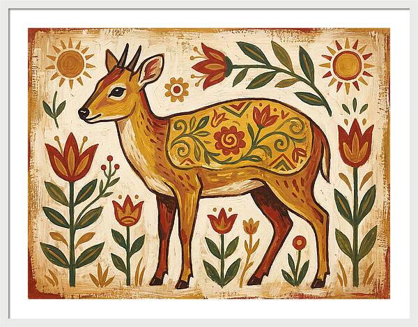Yellow Backed Duiker Folk Art