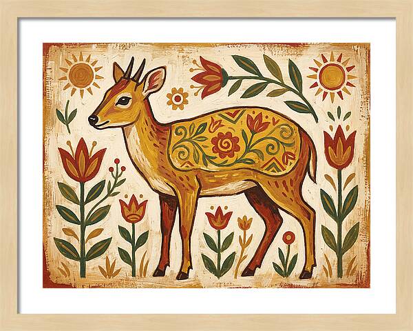 Yellow Backed Duiker Folk Art
