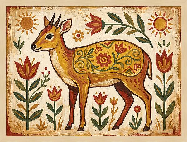Yellow Backed Duiker Folk Art