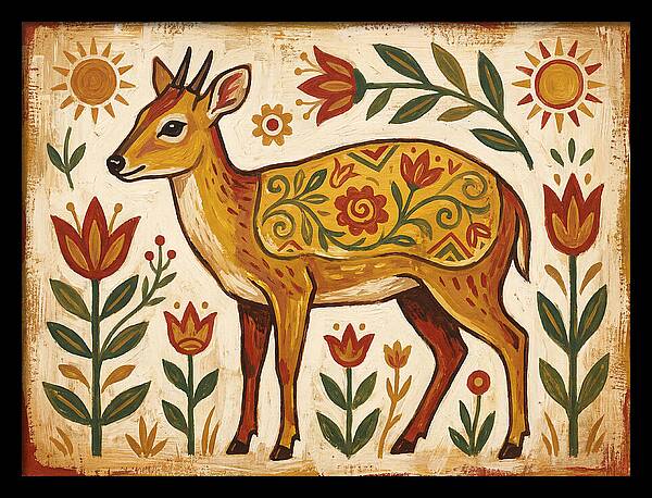Yellow Backed Duiker Folk Art