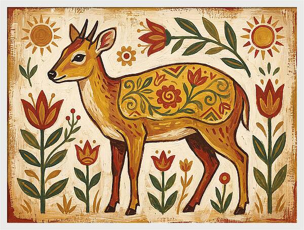 Yellow Backed Duiker Folk Art