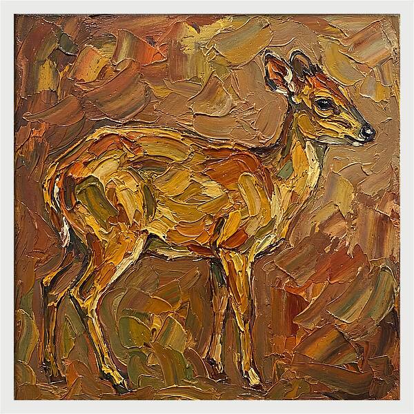 Yellow Backed Duiker In Earth Tones