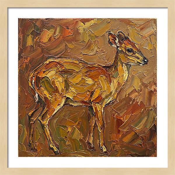 Yellow Backed Duiker In Earth Tones