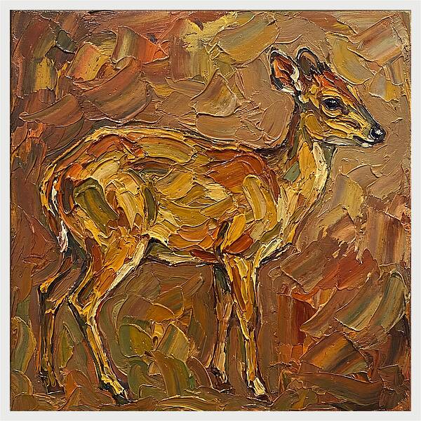 Yellow Backed Duiker In Earth Tones