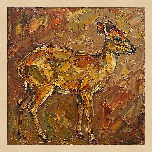 Yellow Backed Duiker In Earth Tones