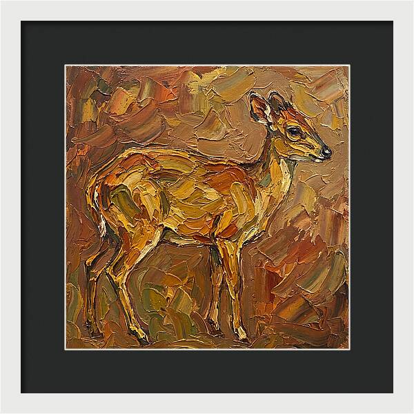 Yellow Backed Duiker In Earth Tones