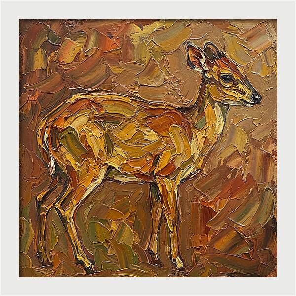 Yellow Backed Duiker In Earth Tones
