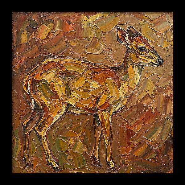 Yellow Backed Duiker In Earth Tones