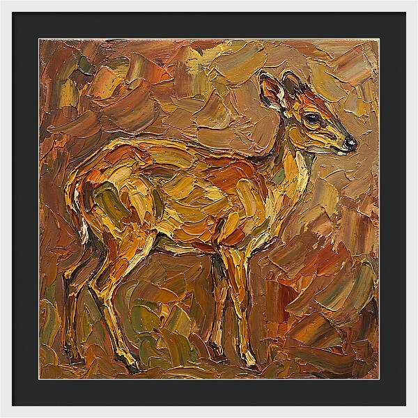 Yellow Backed Duiker In Earth Tones