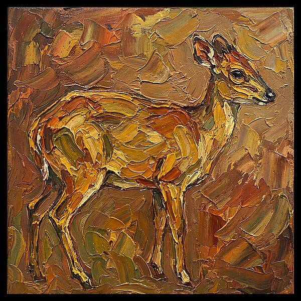 Yellow Backed Duiker In Earth Tones