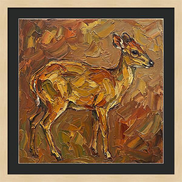 Yellow Backed Duiker In Earth Tones