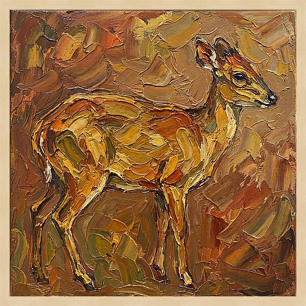 Yellow Backed Duiker In Earth Tones