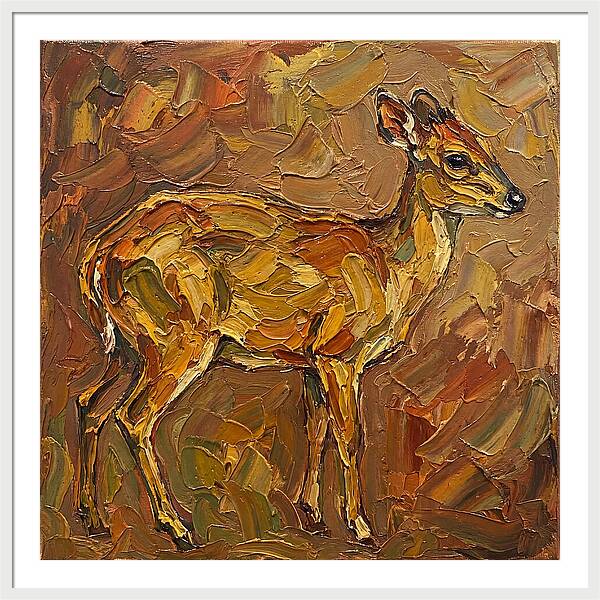 Yellow Backed Duiker In Earth Tones