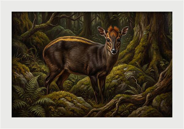 Yellow Backed Duiker In Forest