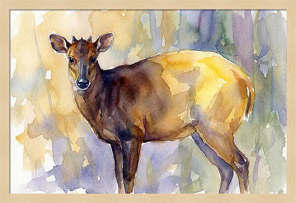 Yellow Backed Duiker Watercolor