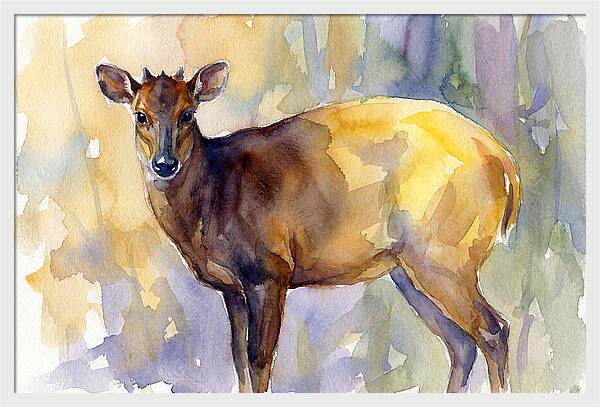 Yellow Backed Duiker Watercolor