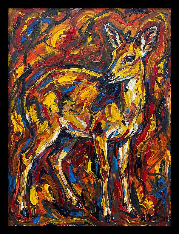 Yellow Banded Duiker In Vibrant Hues