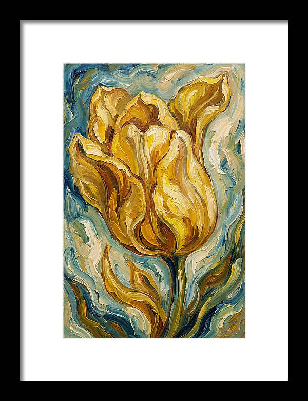 Yellow Tulip Blooming Brightly