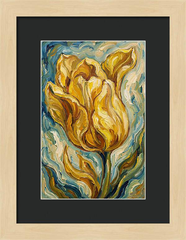 Yellow Tulip Blooming Brightly