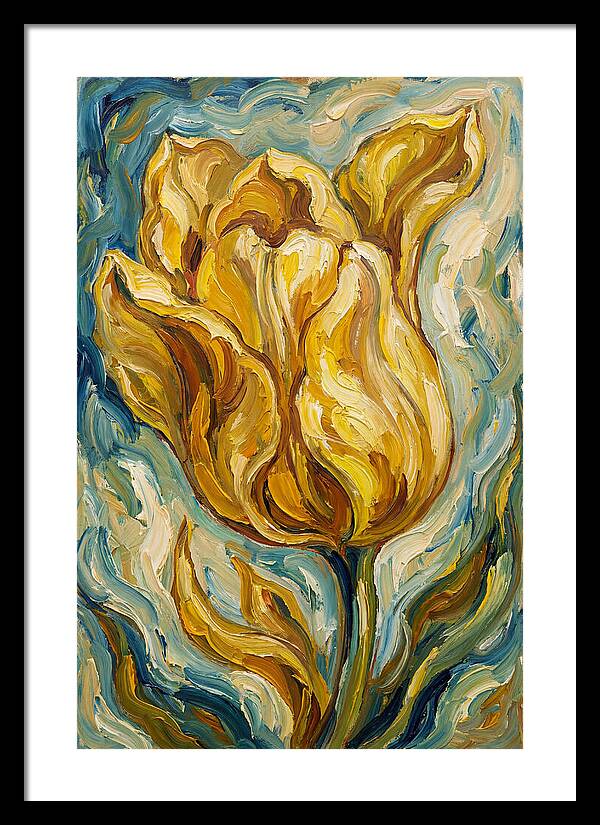 Yellow Tulip Blooming Brightly