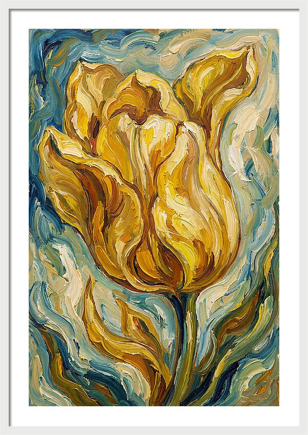 Yellow Tulip Blooming Brightly