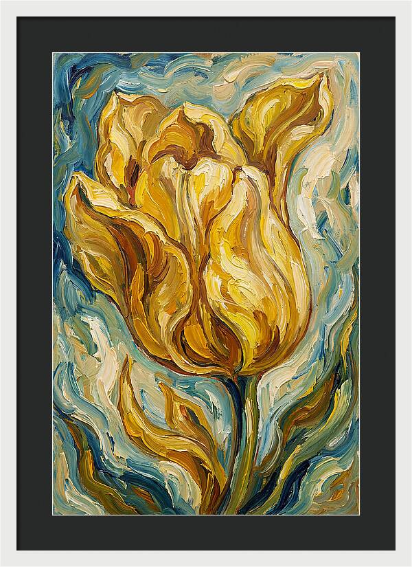 Yellow Tulip Blooming Brightly