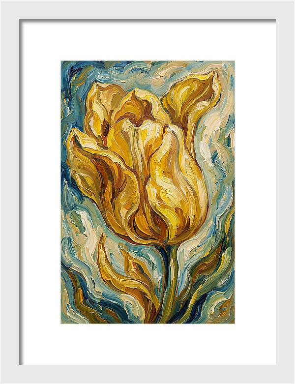 Yellow Tulip Blooming Brightly
