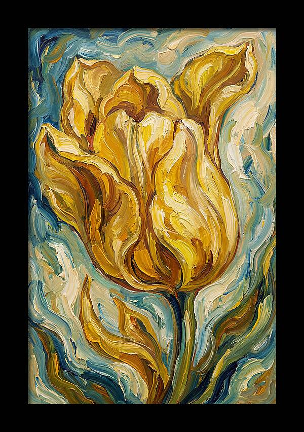 Yellow Tulip Blooming Brightly