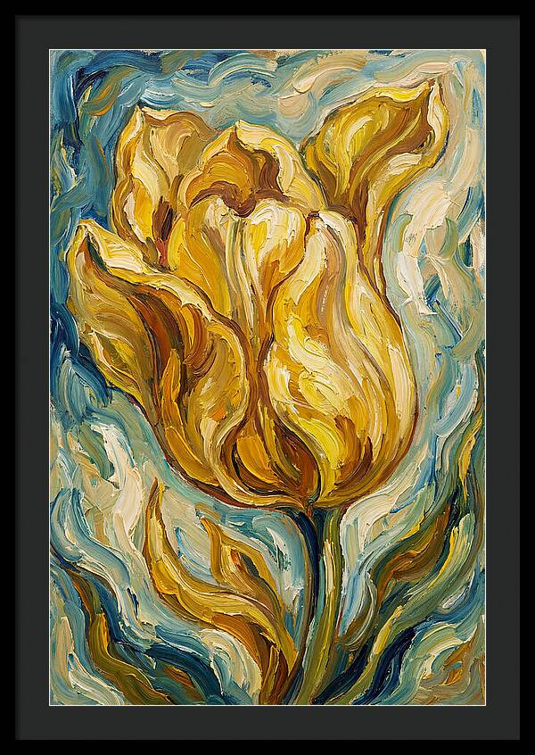 Yellow Tulip Blooming Brightly