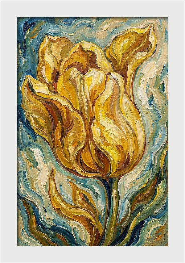 Yellow Tulip Blooming Brightly