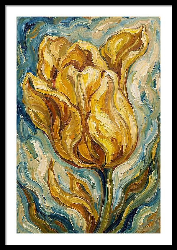 Yellow Tulip Blooming Brightly