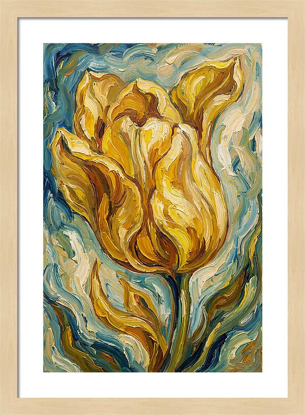 Yellow Tulip Blooming Brightly