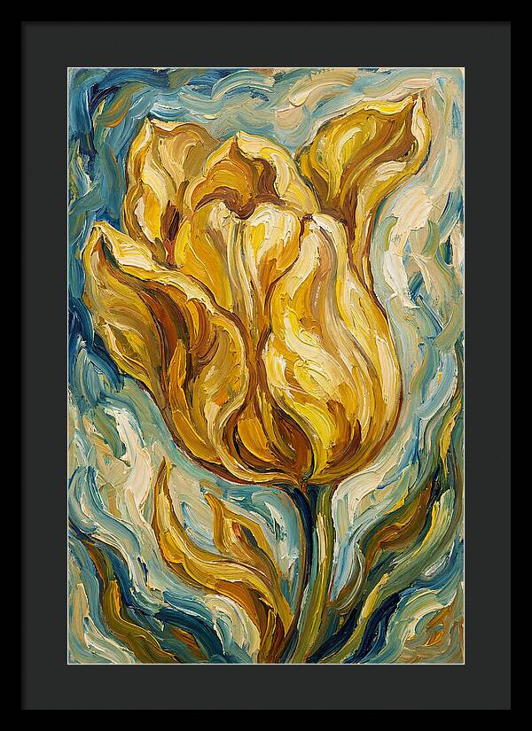 Yellow Tulip Blooming Brightly