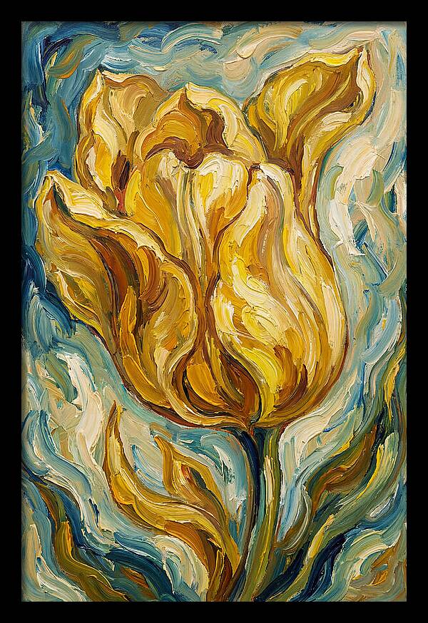 Yellow Tulip Blooming Brightly