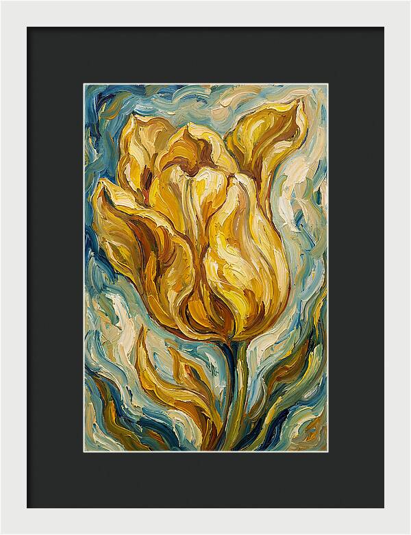Yellow Tulip Blooming Brightly