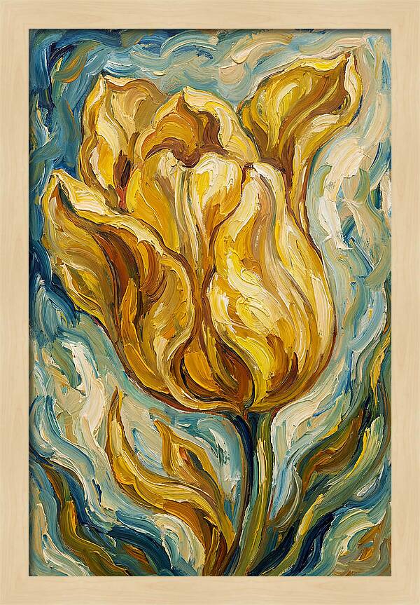 Yellow Tulip Blooming Brightly